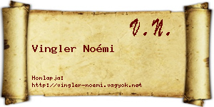 Vingler Noémi névjegykártya